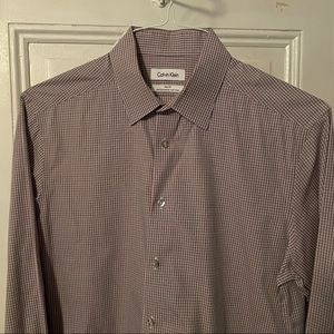 Calvin Klein Slim Fit Performance Non-Iron Dress Shirt Size 15.5 32/33